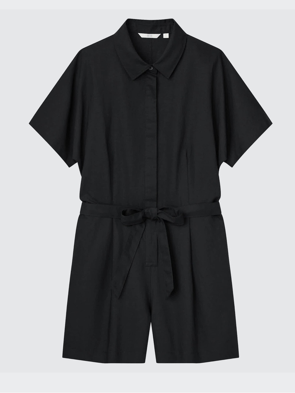 NWT Uniqlo Linen Blend Short Sleeve Belted Romper - sz S